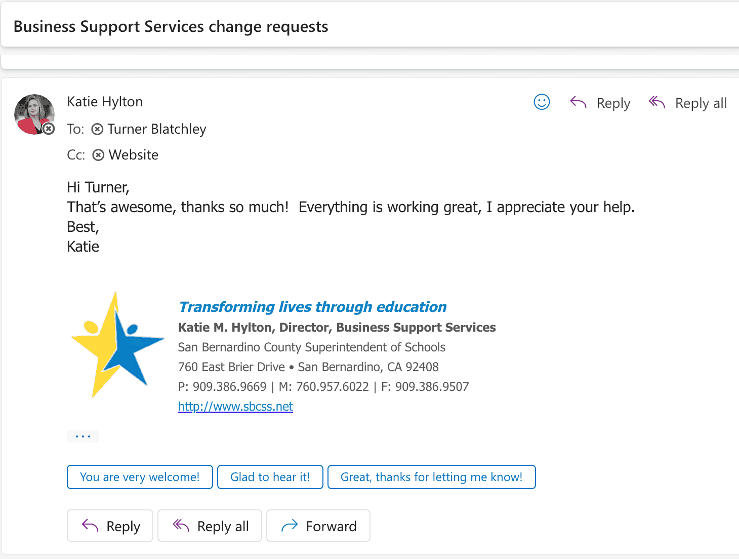 email with katie hylton