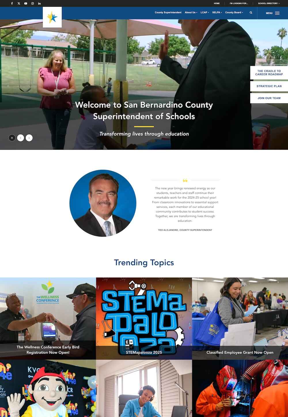 SBCSS Website After Redesign